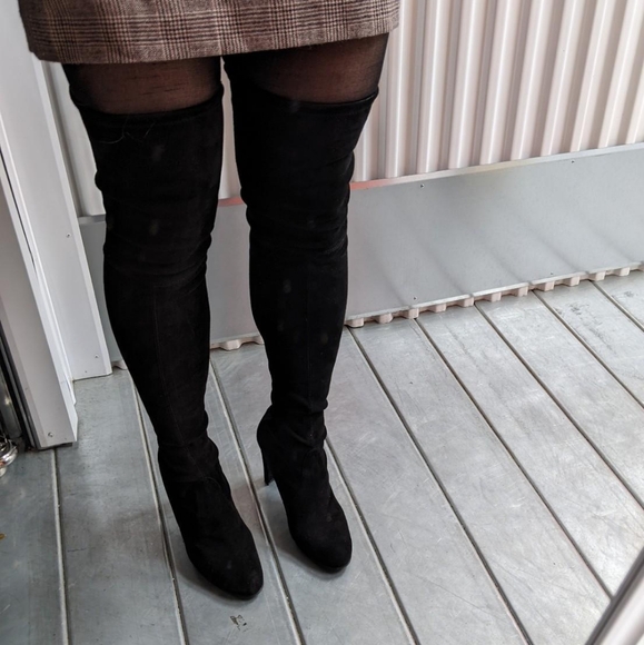 STUART WEITZMAN  Black Suede Highland Over the Knee Thigh Boot Size 10 Medium - Picture 8 of 10